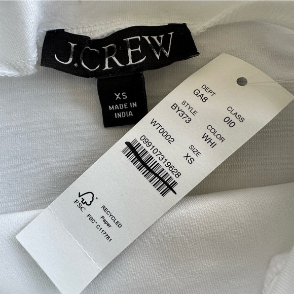 NEW J. CREW Fitted Mockneck Tank Top in White Stretch Cotton Blend Size XS - Picture 6 of 6